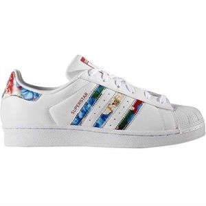 Limited edition Adidas floral pattern shoes size 8